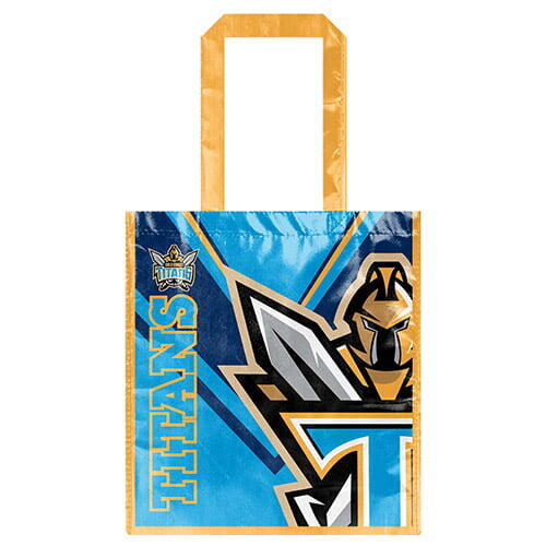 Gold Coast Titans NRL Laminated Carry Shopping Grocery Bag