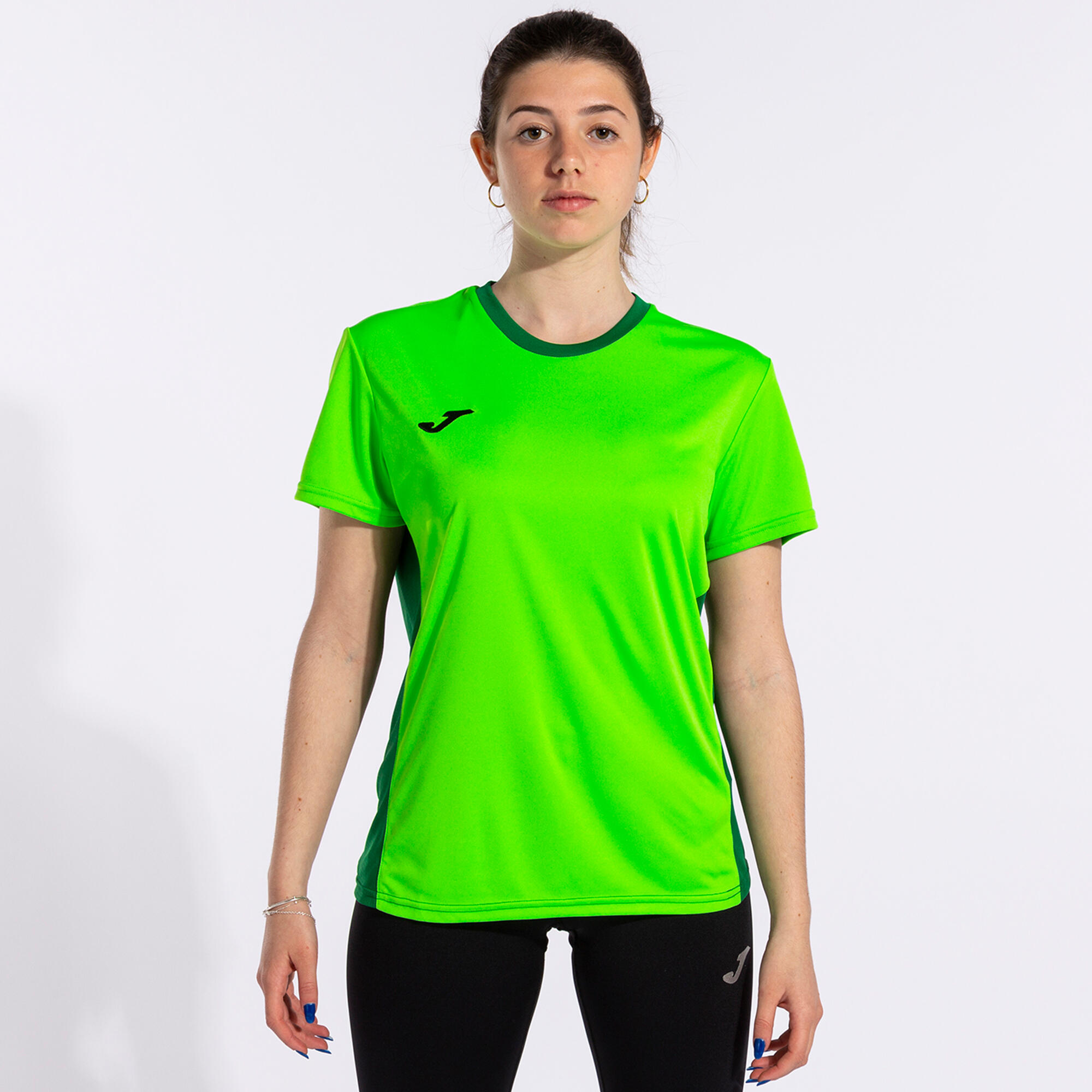 T-Shirt Manga Curta Futebol Mulher Joma Winner II Verde Fluor 2/5