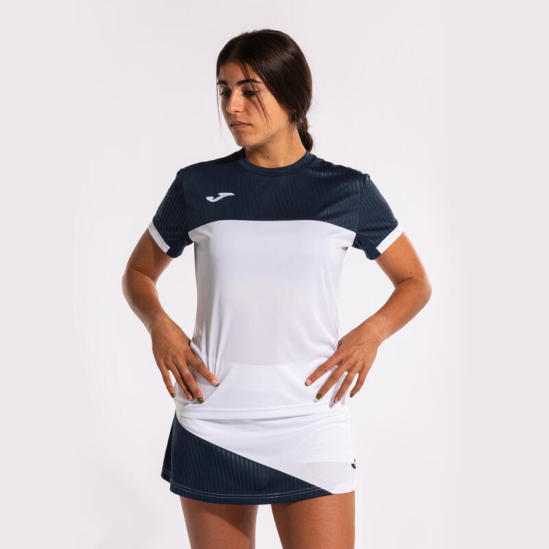 Camiseta Manga Corta Pádel Mujer Joma Montreal Blanco