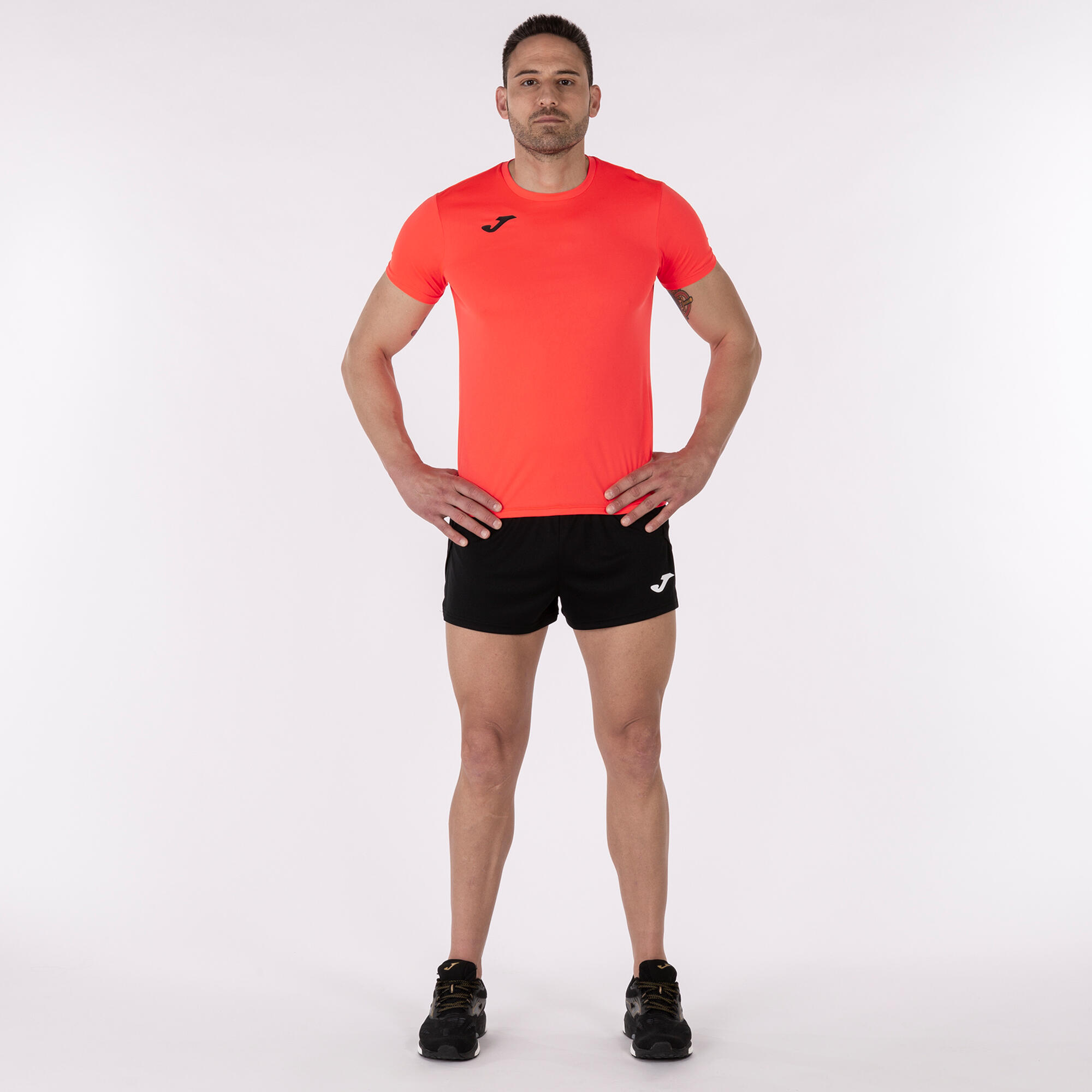 T-Shirt Manga Curta Running Homem Joma Record II Coral Fluor 4/5