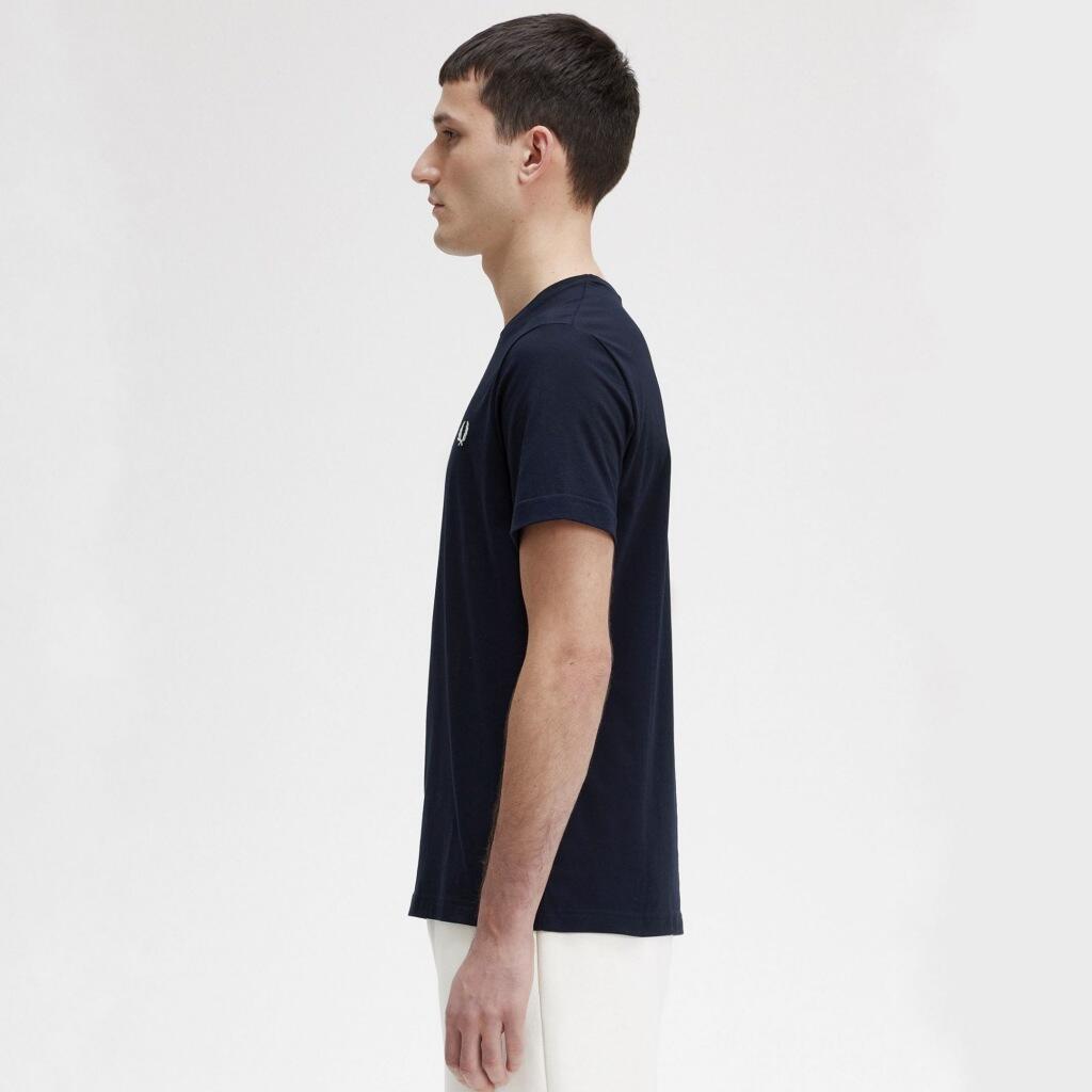 T-shirt de manga curta Fred perry para homem Navy 3/5