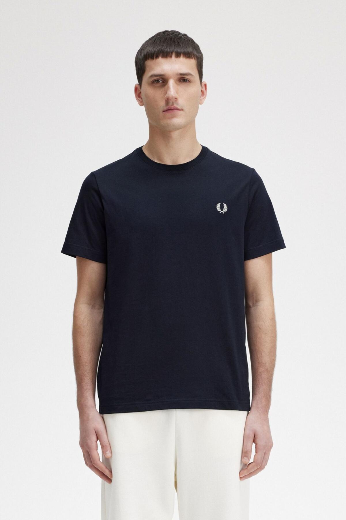 T-shirt de manga curta Fred perry para homem Navy 5/5