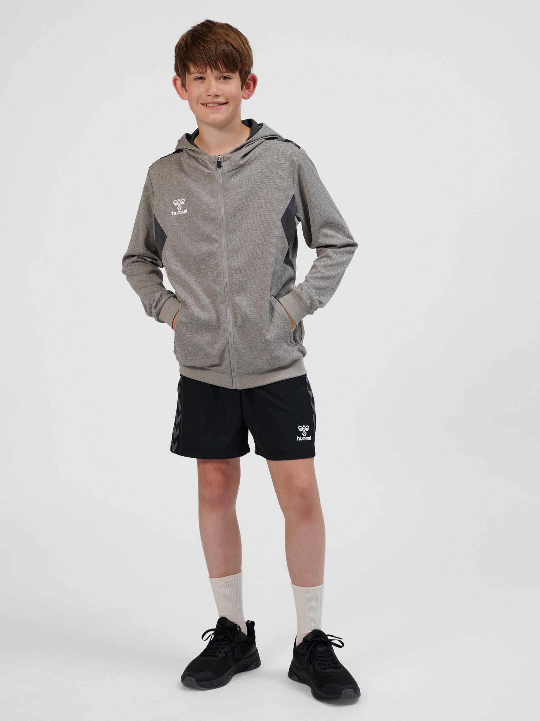 Giacca da tuta da bambino in poliestere con cappuccio e zip Hummel Authentic 3/7