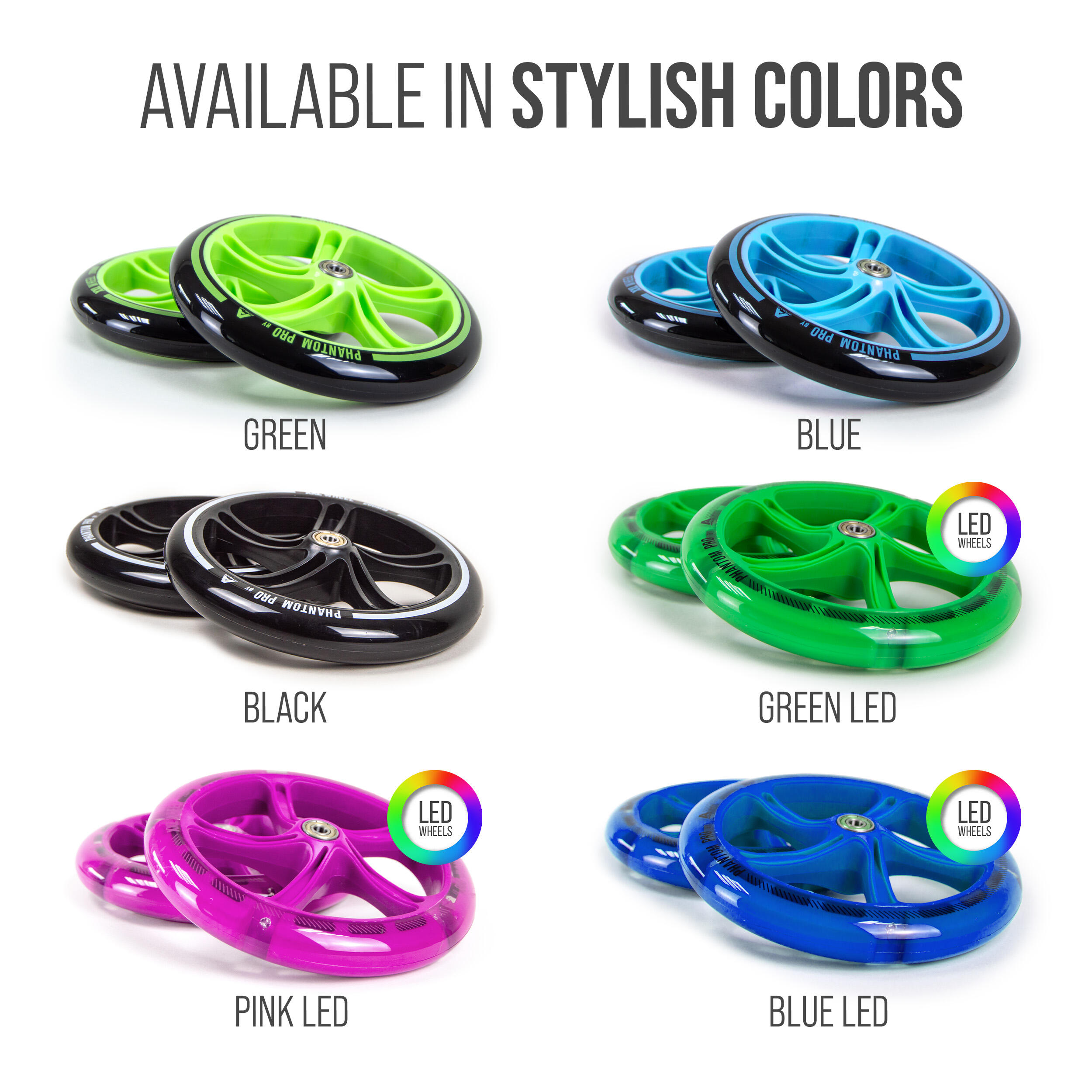 Paire De Roues De Trottinette De 100 Mm Avec Roulement Et Moyeu En