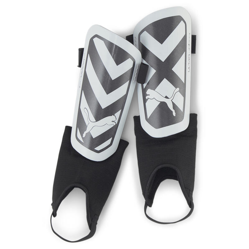 Espinilleras de fútbol ULTRA ligeras con protector de tobillo PUMA Black White