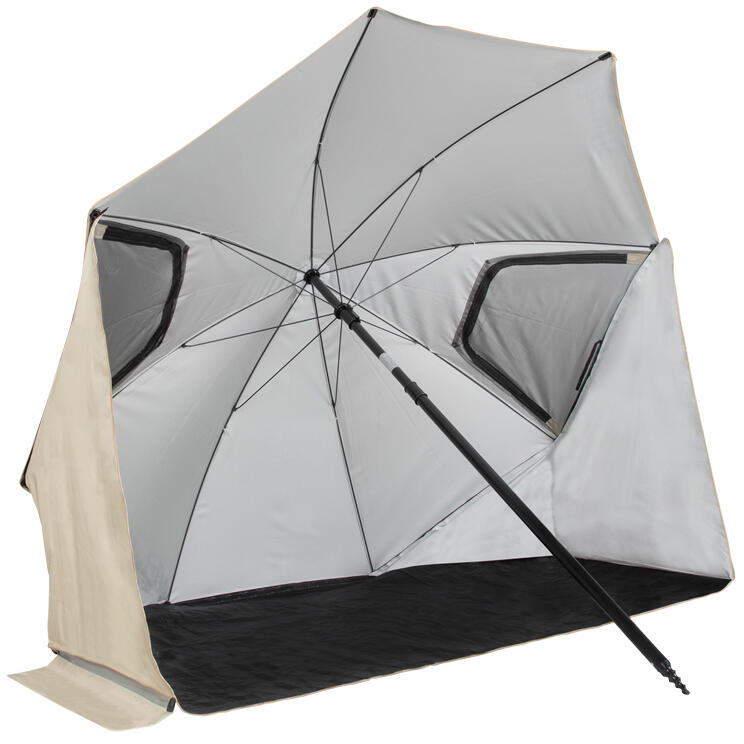 VIRTUFIT Strandschirm Premium – Windschutz – 200 cm – Beige