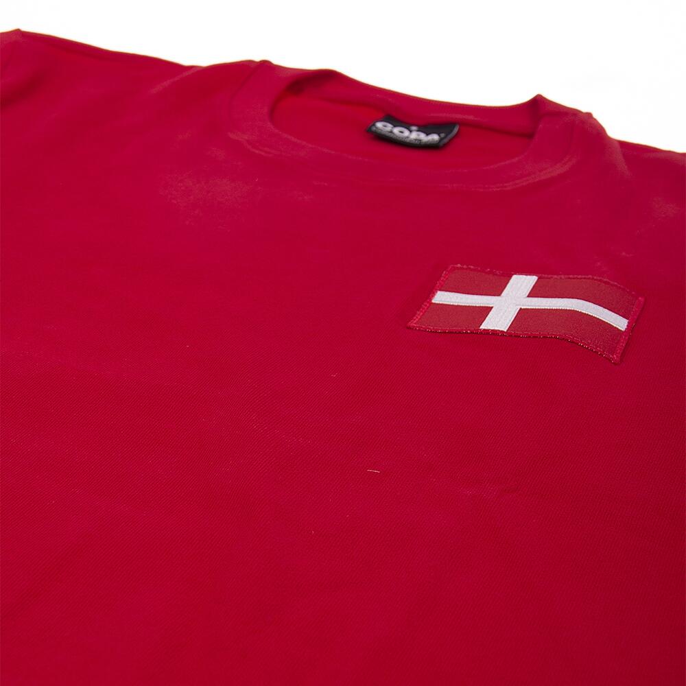 Camiseta de Fútbol - Hombre - Dinamarca Años 70 - Retro - Manga Corta - Rojo 4/7