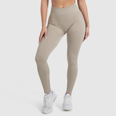 Damen High Waist Leggings Amaze Ripp Weinrot
