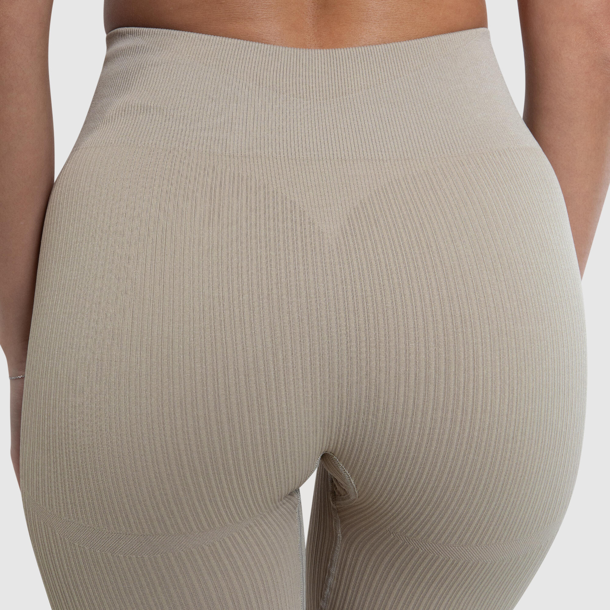 Damen High Waist Leggings Amaze Ripp Khaki 5/6