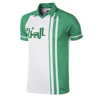 Retro voetbalshirt - heren - algerije wereldbeker 1982 - wit - groen
