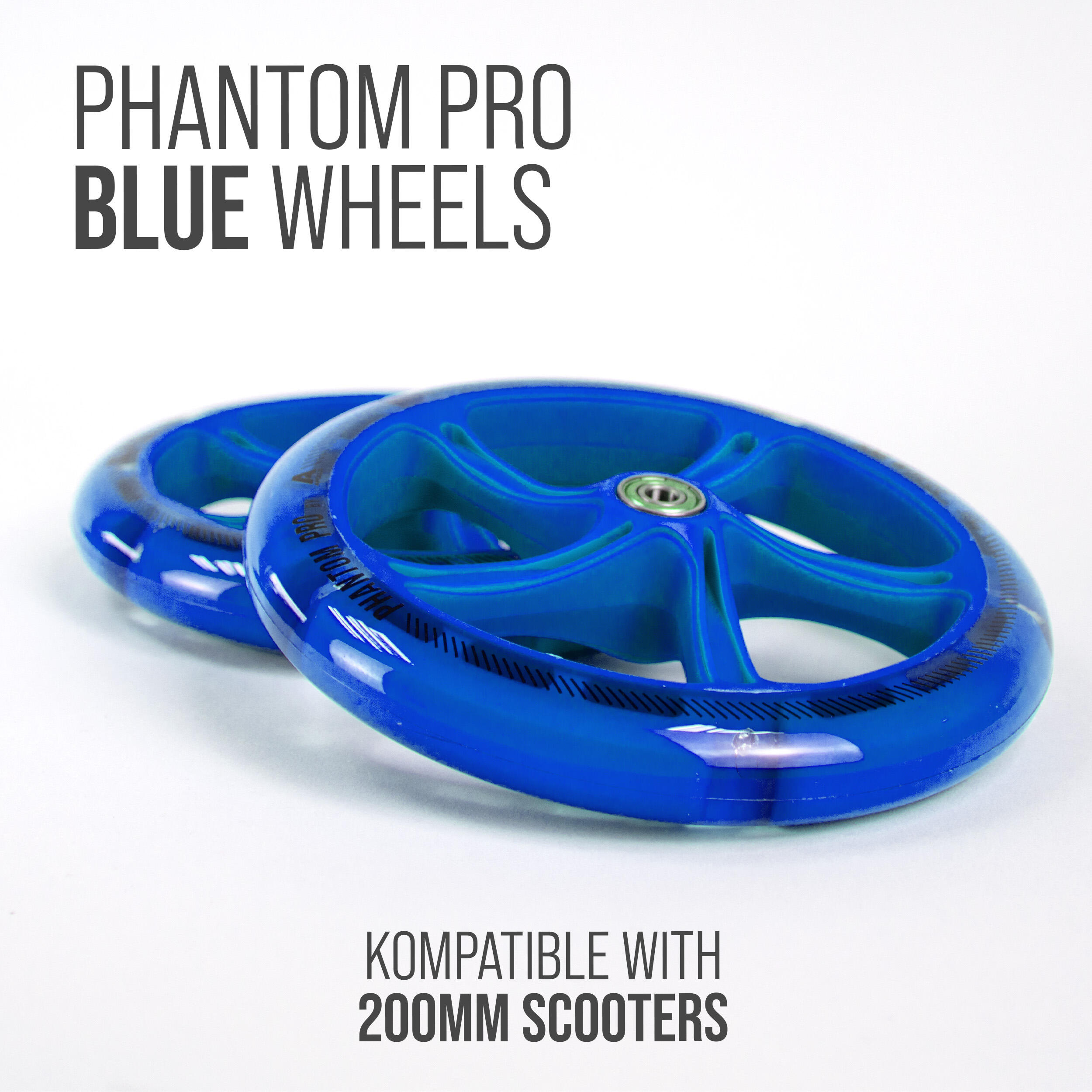 Roue de trottinette adulte 200mm avec roulements ABEC 7 LED 2/7
