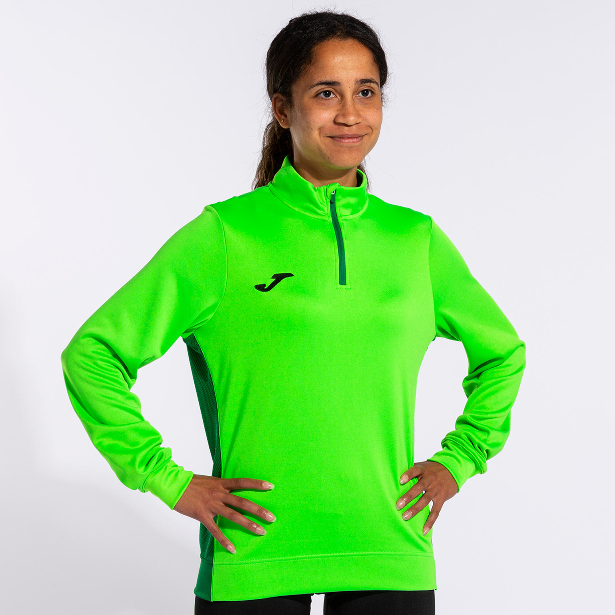 Sudadera Fútbol Mujer Joma Winner II Verde Flúor 3/5