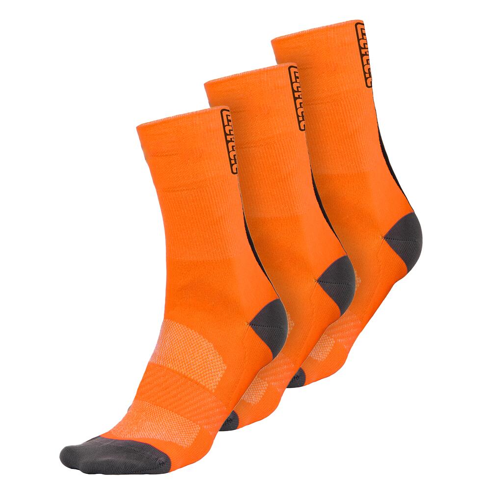 BIORACER Calze Ciclismo (3-Pack) - Arancio fluo - Estate