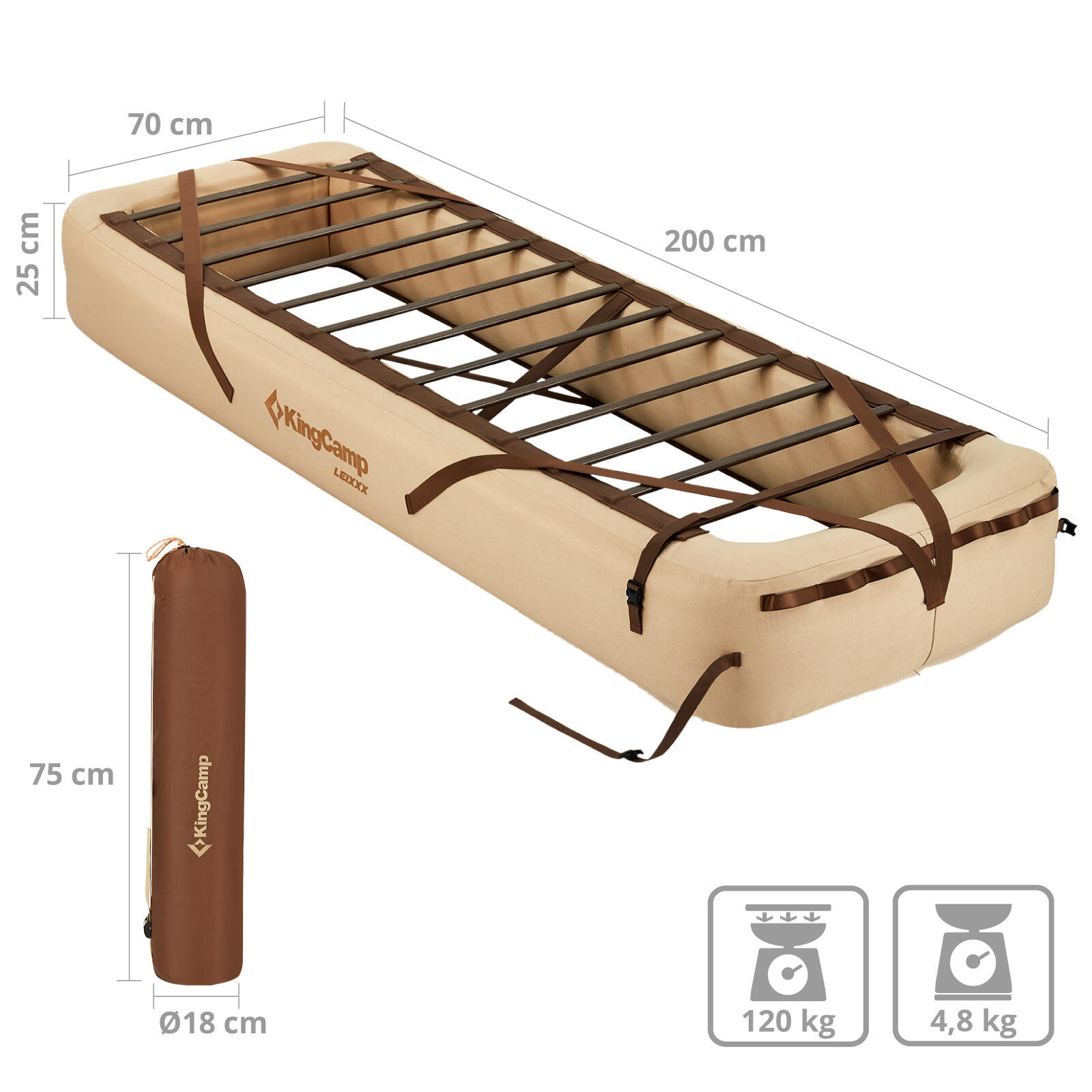 Lit de camp Dashwood Sous-lit Pour Matelas camping Gonflable 2/7