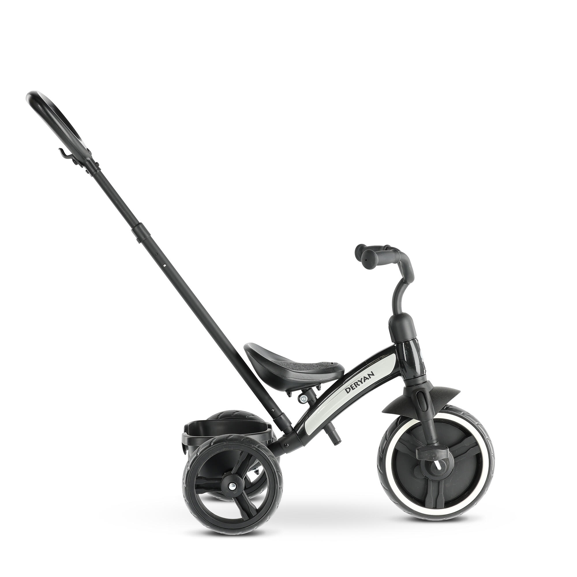 Tricycle with push bar - Black 3/7