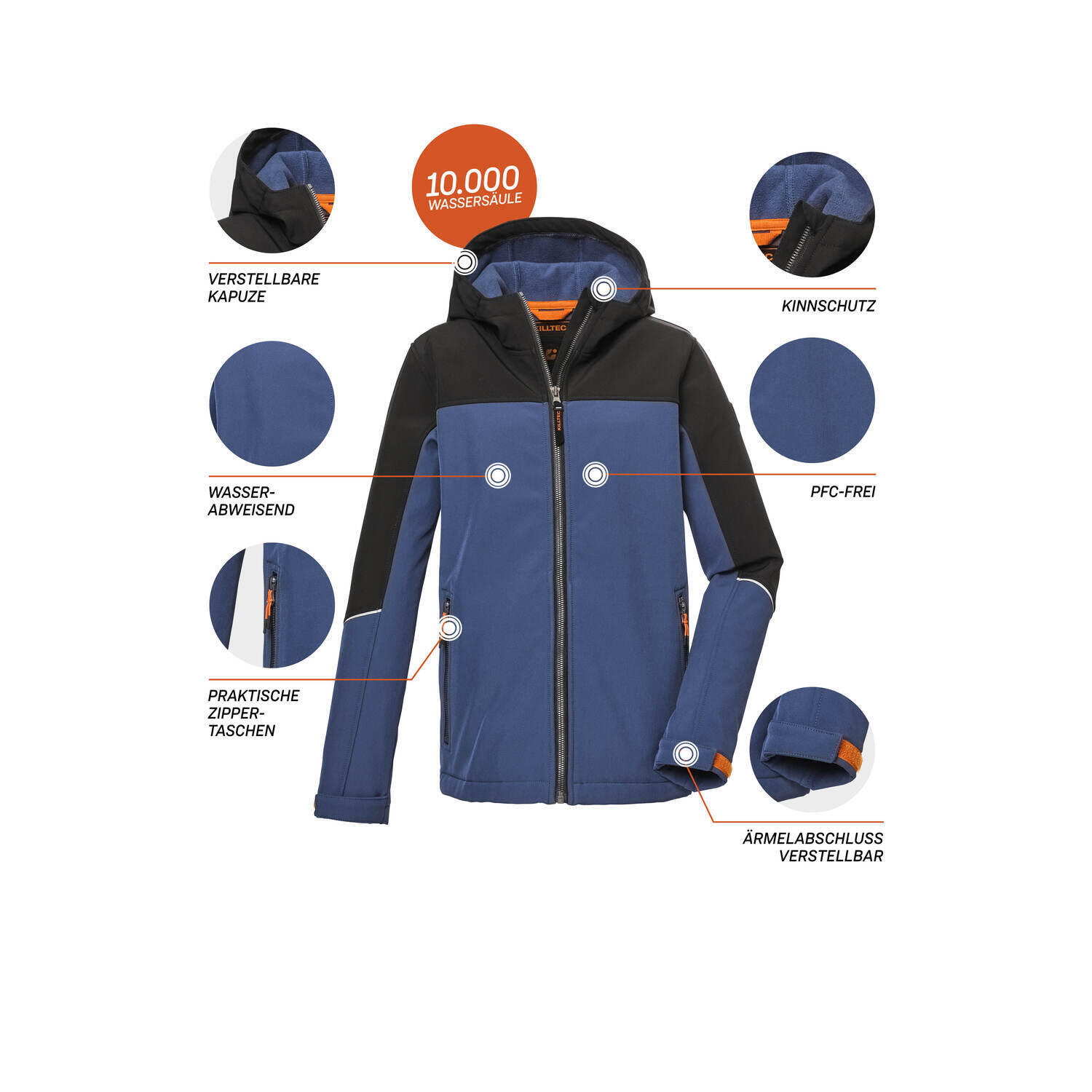 Killtec Softshelljacke Kinder mit verstellbarer Kapuze 5/5