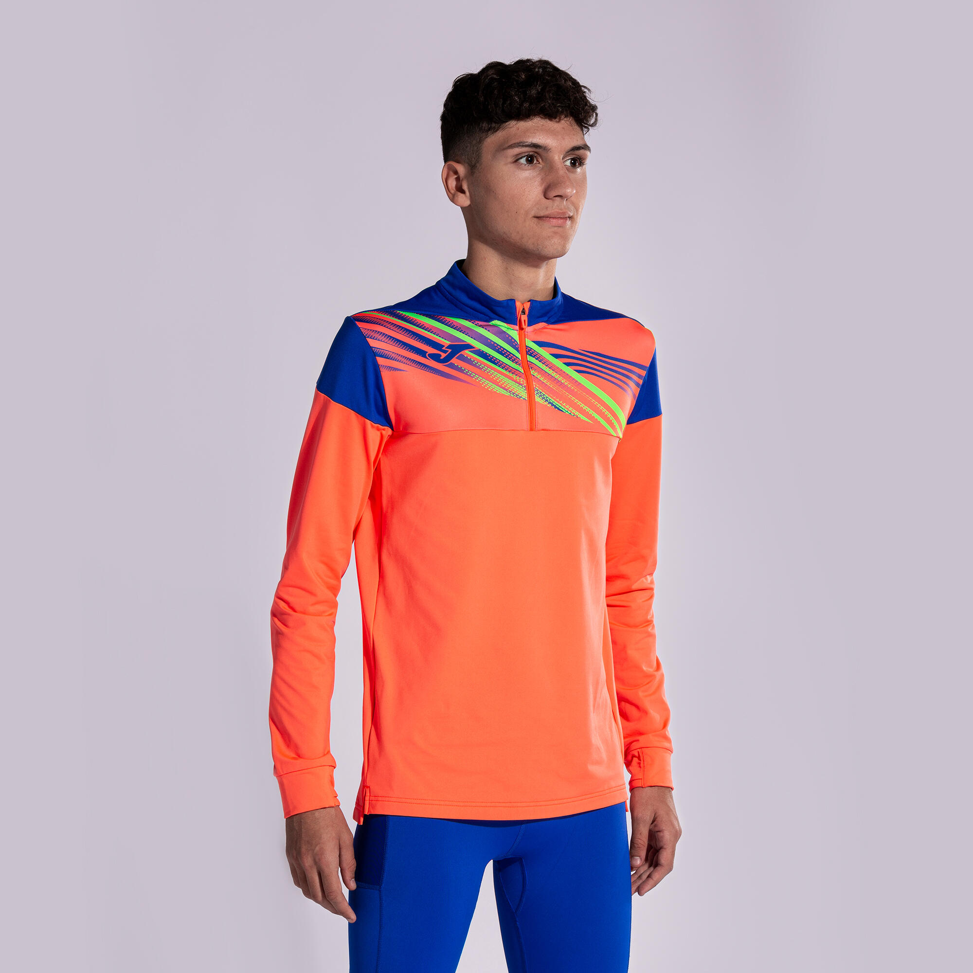 Sudadera Running Hombre Joma Elite X Coral Flúor 5/7