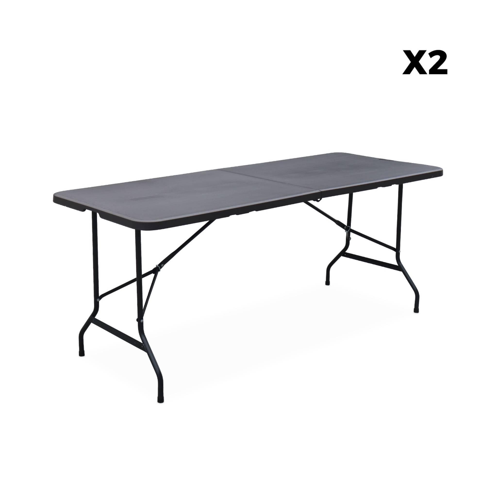 2 tables de réception pliables gris + 12 chaises I sweeek 5/6