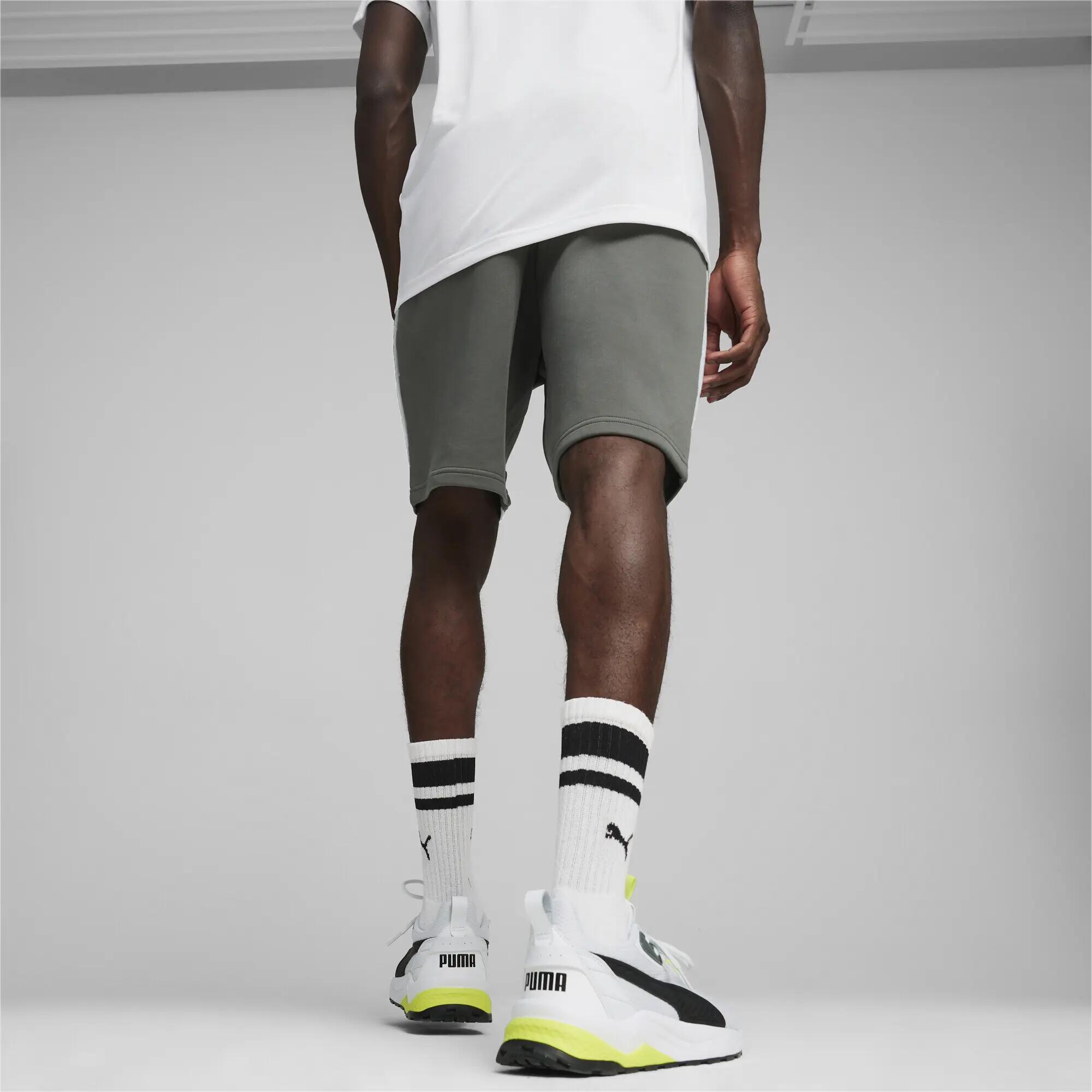 Pantaloncini da uomo Puma EVOSTRIPE 8'' DK grigi, taglia S 5/6