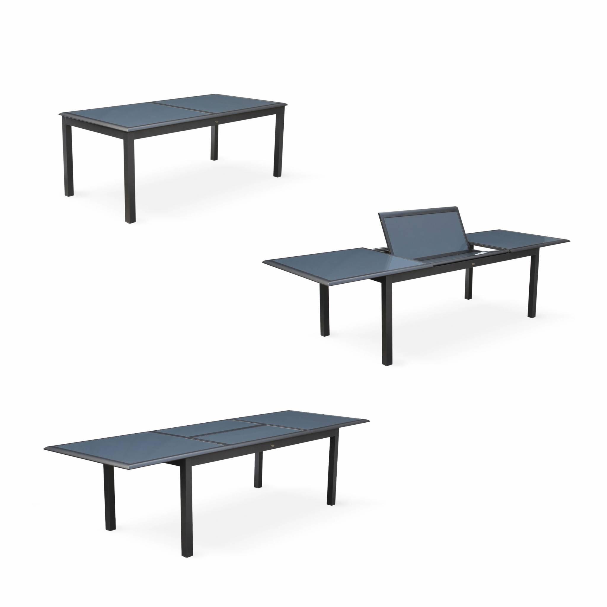 Mesa de jardín extensible de aluminio con 8 sillas, Antracita 4/6