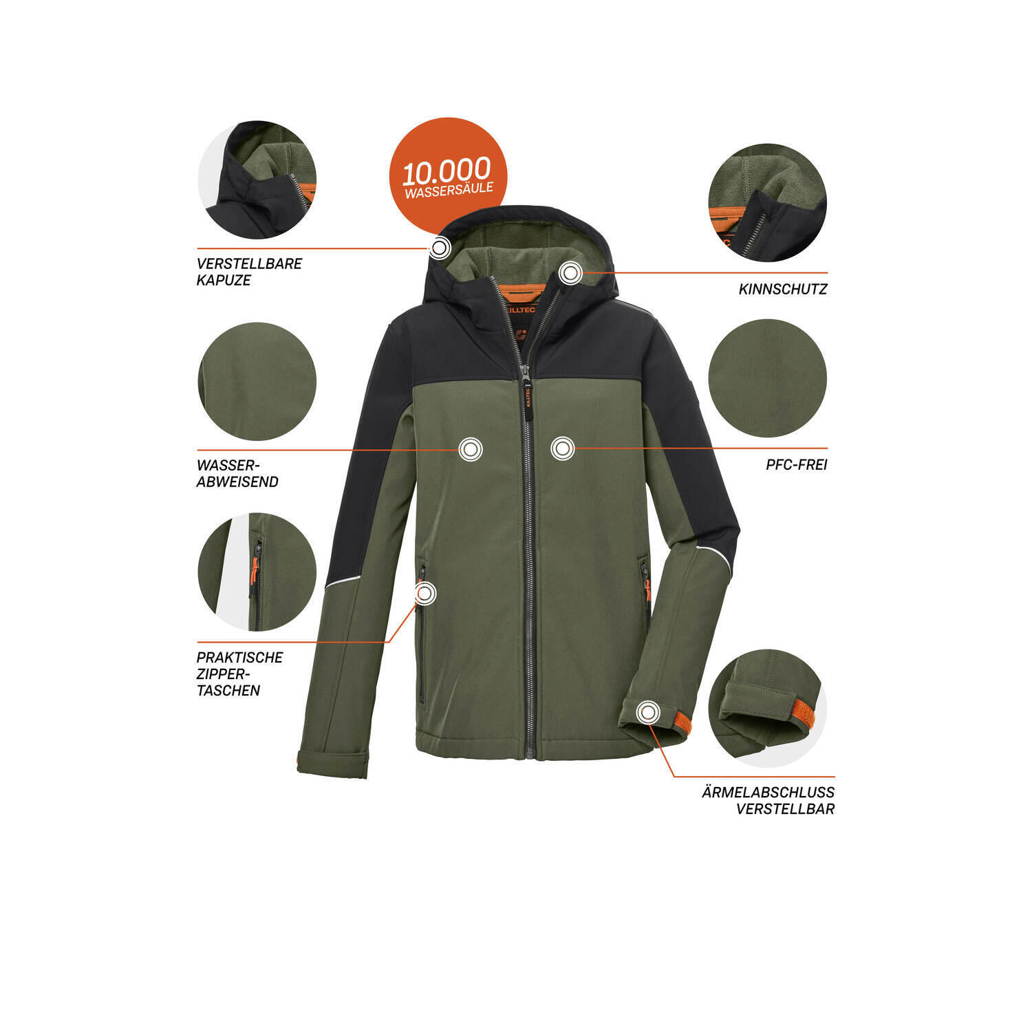 Killtec Softshelljacke Kinder mit verstellbarer Kapuze 6/6