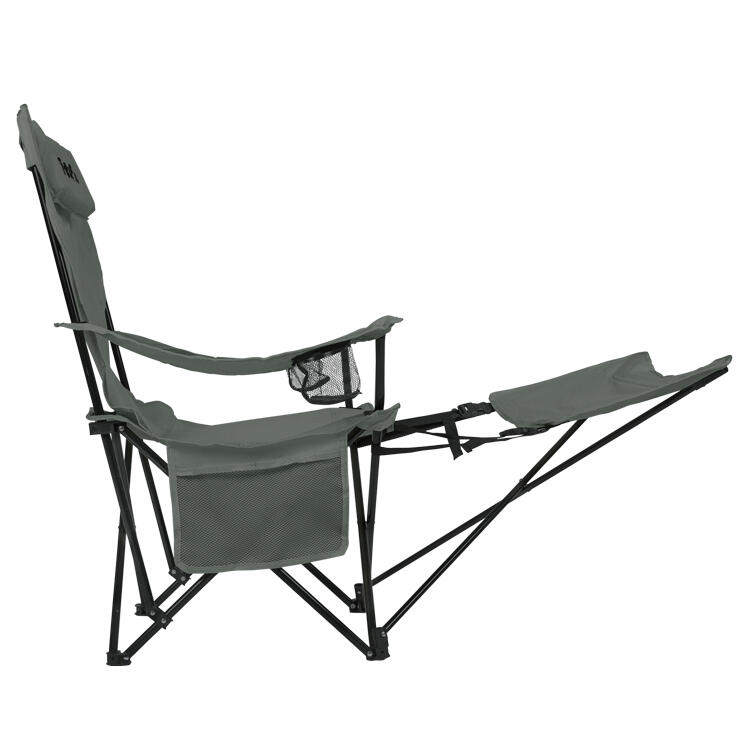 Chaise Pliante Camping - Avec repose-pieds - Gris