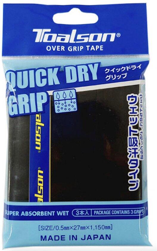 TOALSON Toalson Quick Dry Overgrip Zwart (Nieuw2024) - Tennis Padel - 3 Stuks