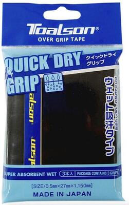 Toalson quick dry overgrip zwart (nieuw2024) - tennis padel - 3 stuks