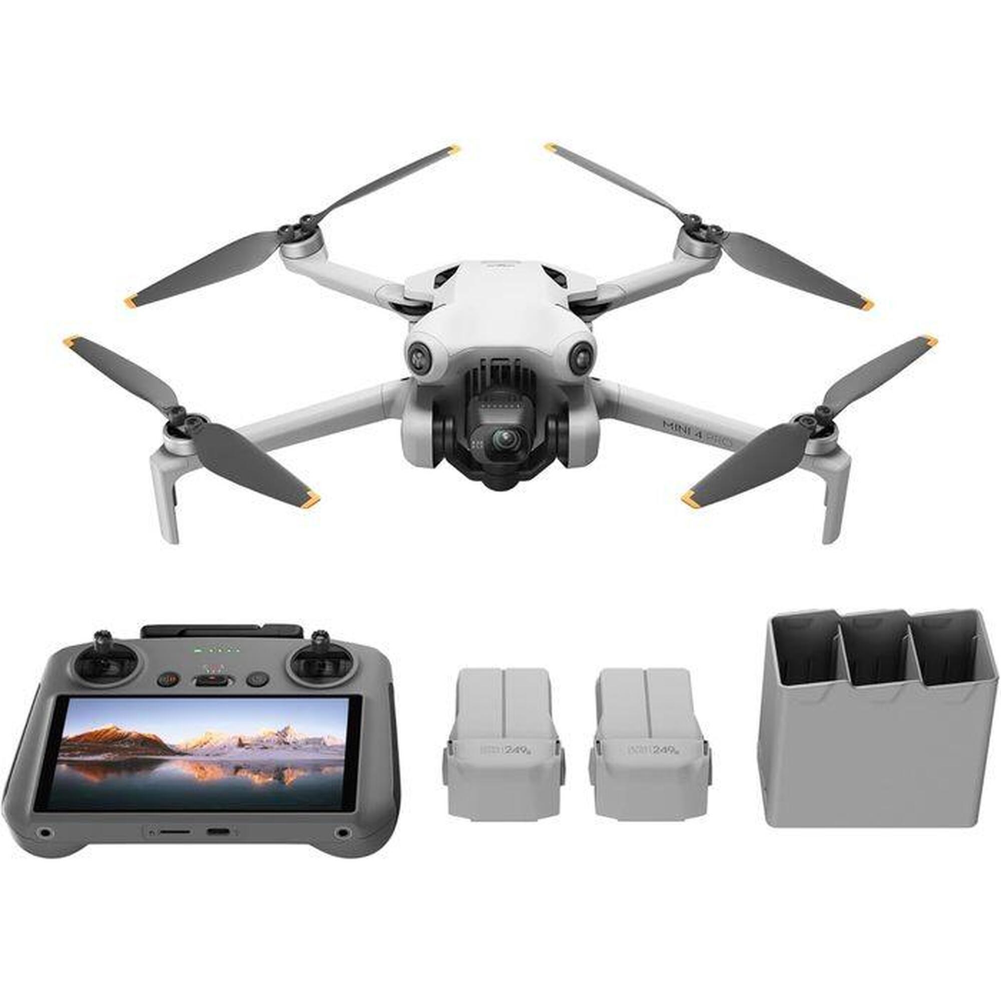 Dji - Drone Dji Mini 4 Pro Fly More Combo (dji Rc-2) - Drone - Gris - Taille Unique - Decathlon