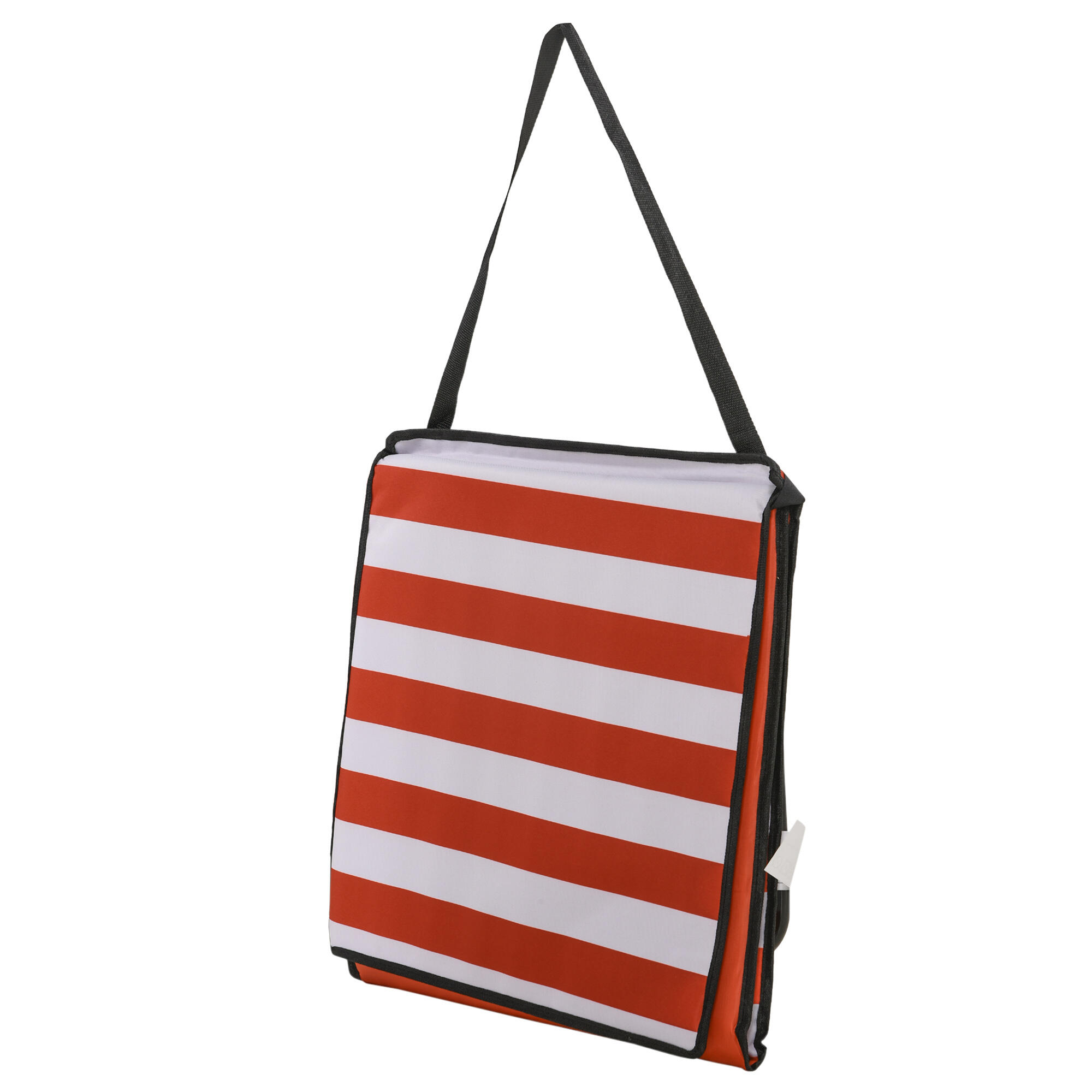 Esteiras de praia 142x51x40 cm preto, branco e vermelho Outsunny 5/7