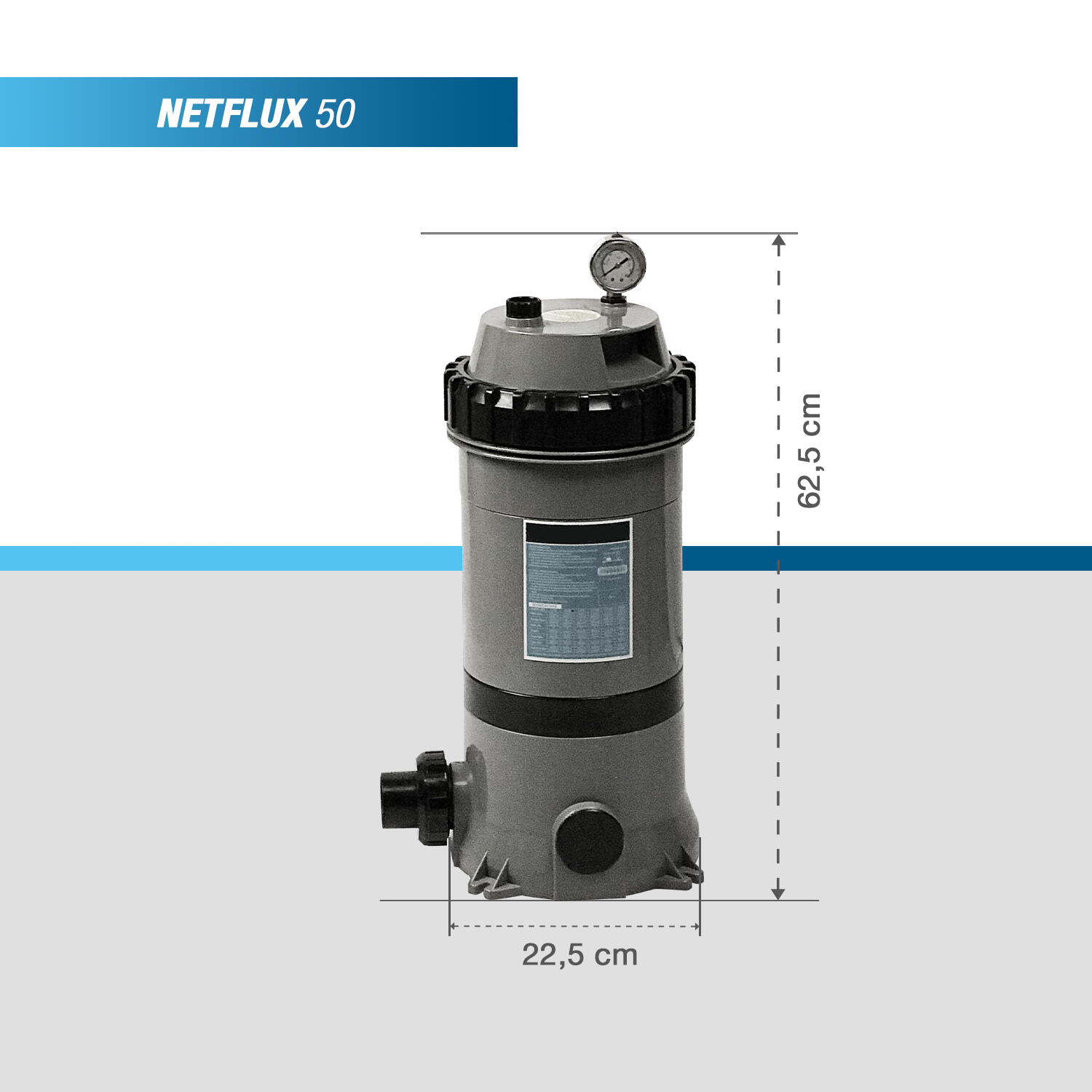 Sistema de filtro de cartucho único para piscinas de hasta 50 m³ - PF-NFX050 3/4