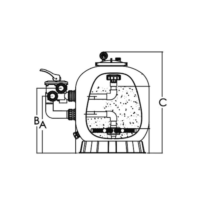 Filtre à sable pour piscines jusqu'à 45 m³ - Poolex Opti Side PF-OPT450S