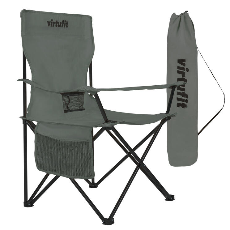Virtufit - Chaise De Camping Pliable - Gris - Fauteuil - Gris - Taille Unique - Decathlon