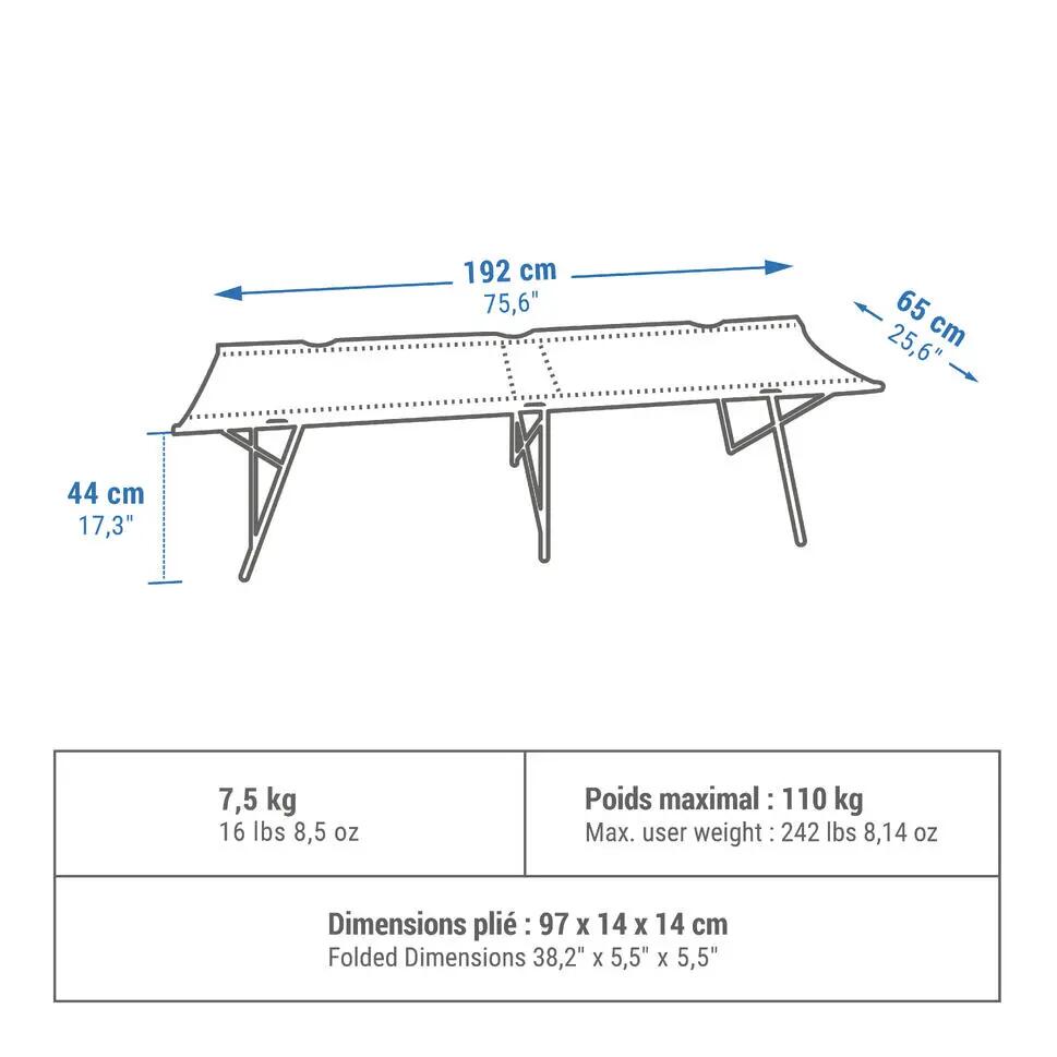 2ND LIFE - Kempinkové lehátko Camp Bed Second 65 cm - Vynikající stav - Nové 3/3