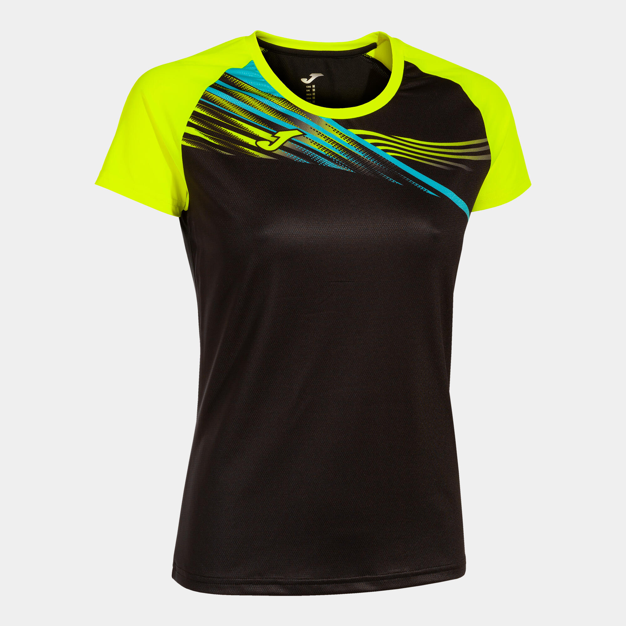 T-shirt manga curta running mulher joma elite x preto