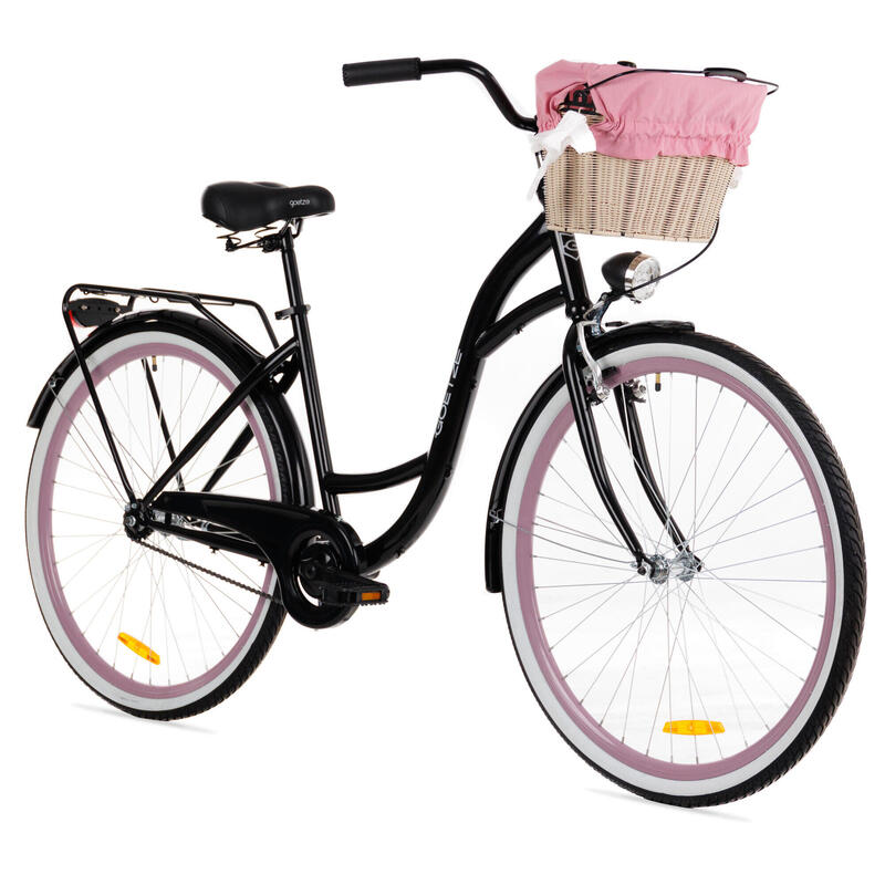 Rower miejski damski GOETZE Style 28, kosz GOETZE Decathlon