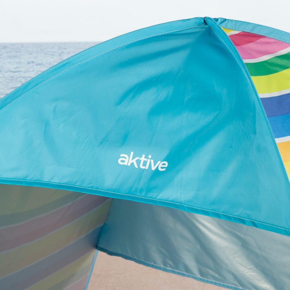 Aktive Tenda da spiaggia pop-up multicolore per 2 persone UV50 con pavimento 6/7