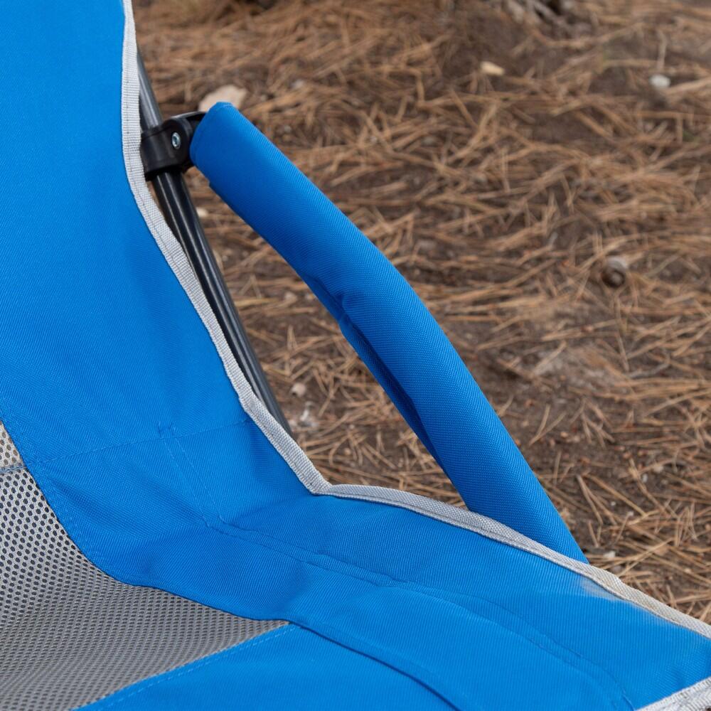 Aktive Sedia pieghevole bassa e traspirante blu con tasca e portabicchieri 6/7