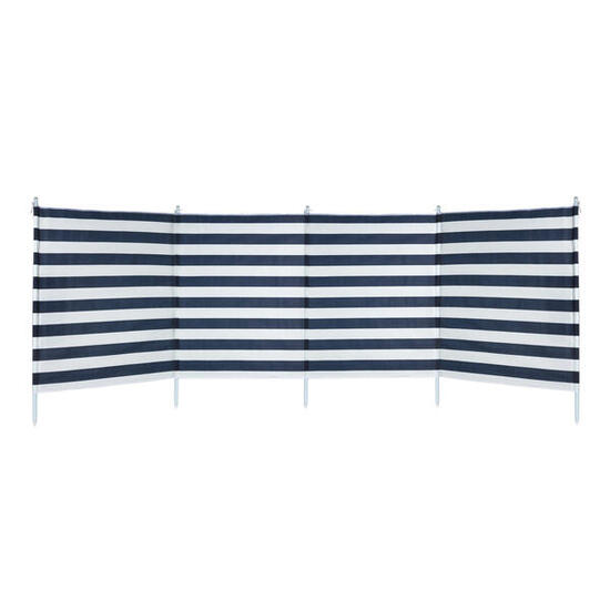 Aktive Windscherm met 4 panelen, blauw-witte strepen
