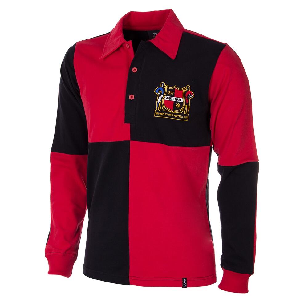 COPA FOOTBALL Retro Voetbalshirt - Heren - Sheffield FC 1950 - Rood - Zwart