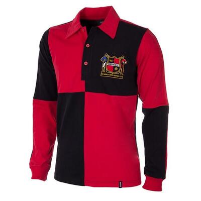 Retro voetbalshirt - heren - sheffield fc 1950 - rood - zwart