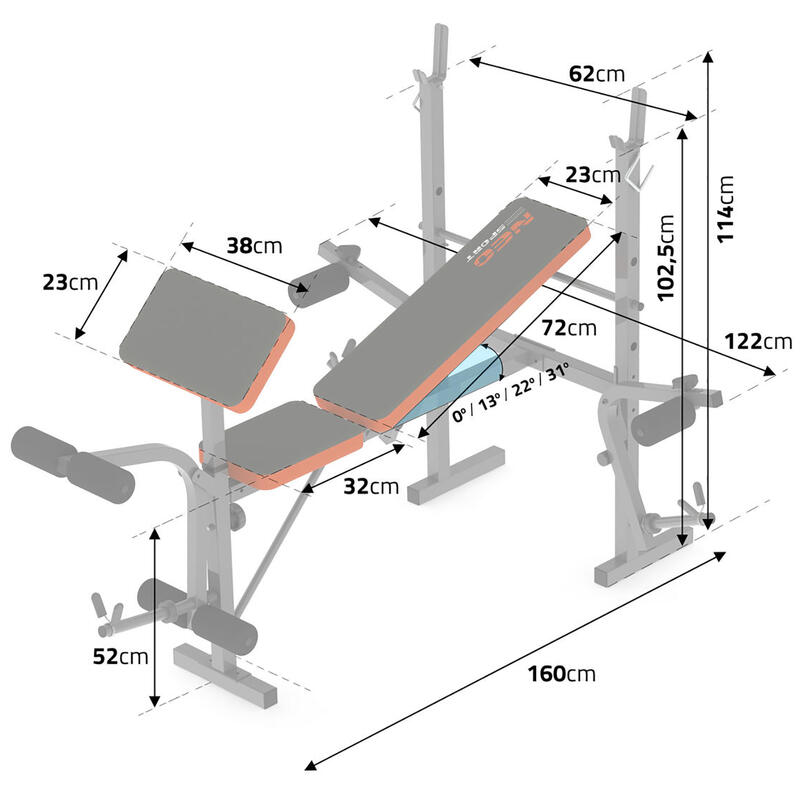 Banco Entrenamiento de Fuerza con Modlitewnikiem NS-200 negro