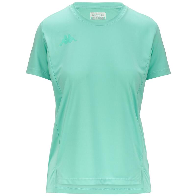 kappa t-shirt da donna in poliestere verde da fitness .