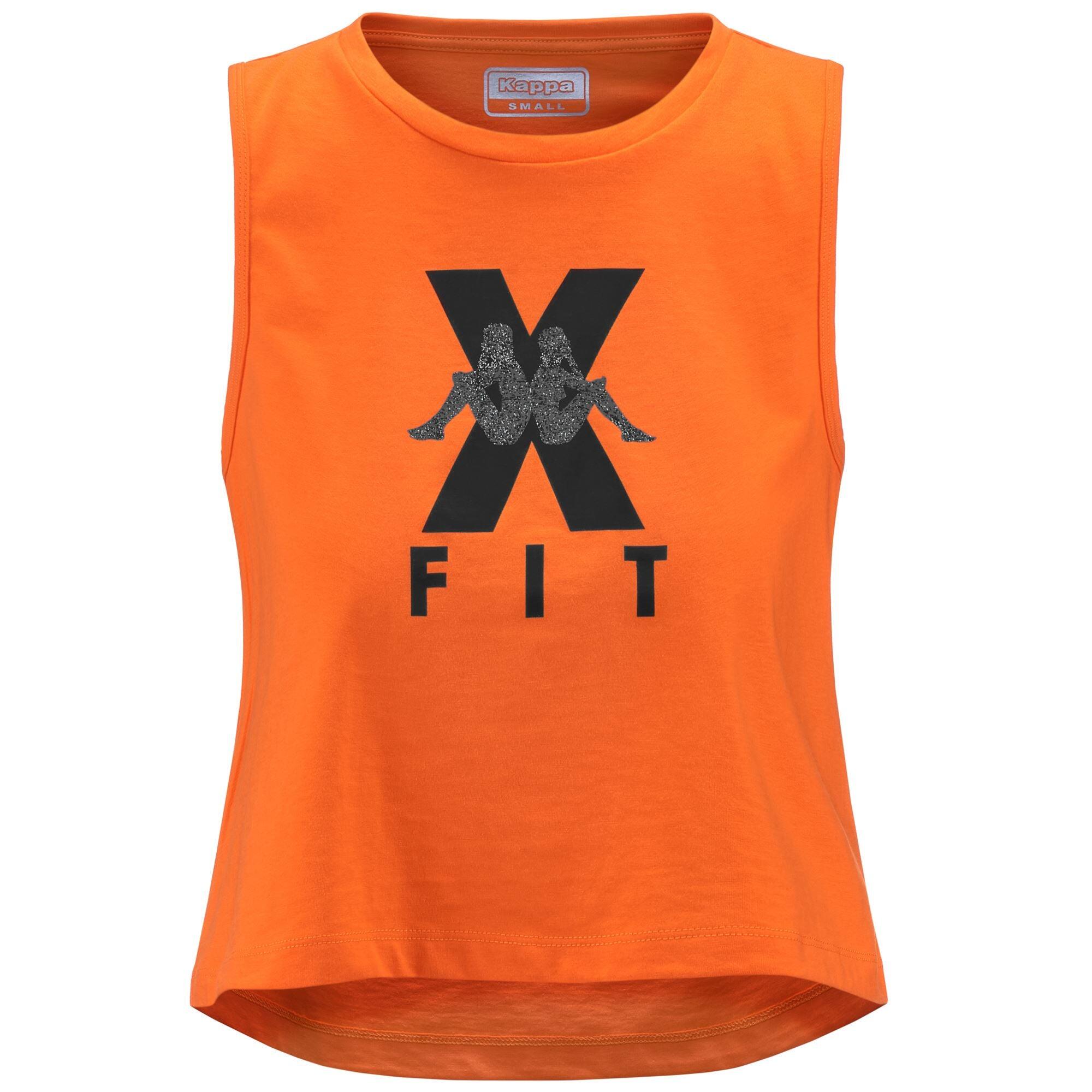 KAPPA canotta da donna in cotone arancio da fitness