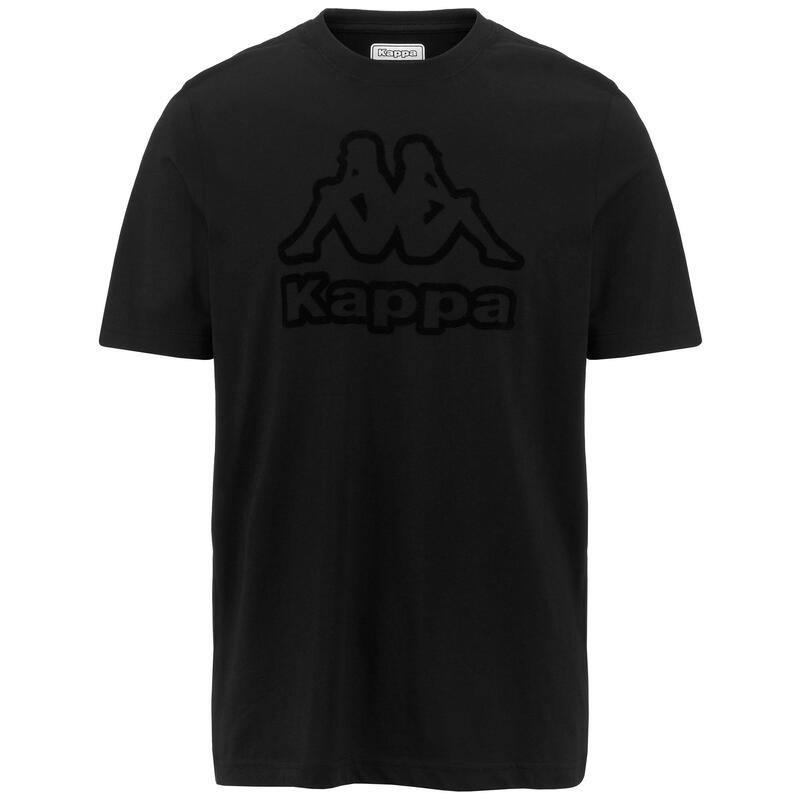 kappa t-shirt da uomo in cotone nero da fitness