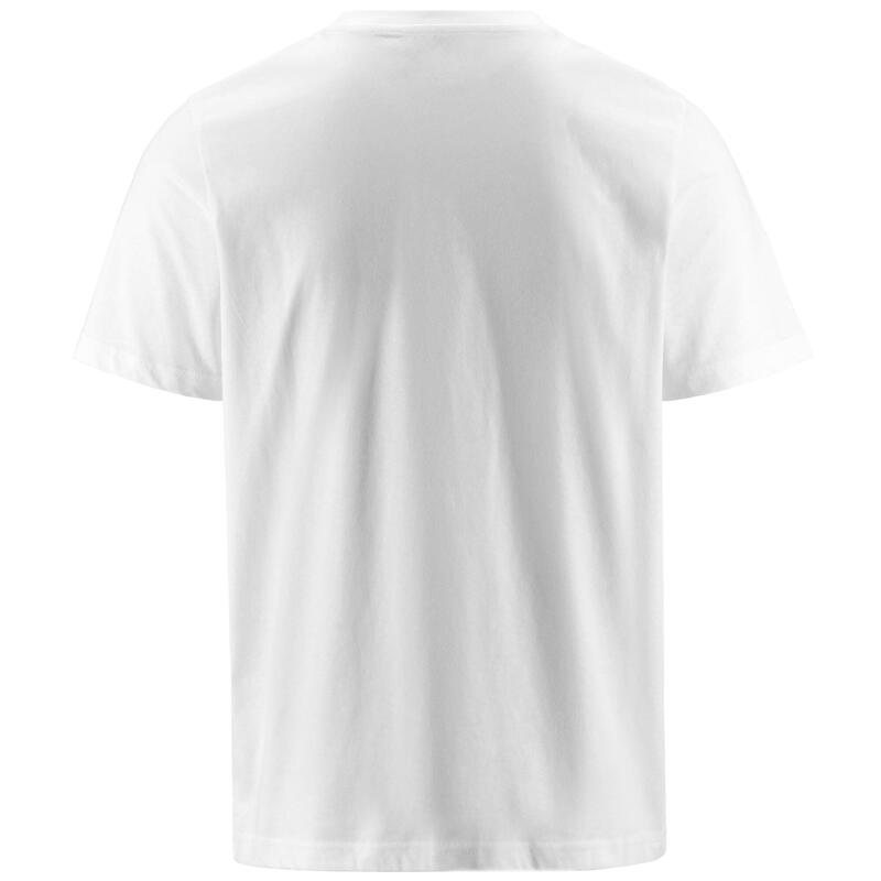 kappa t-shirt da uomo in cotone bianco da fitness .