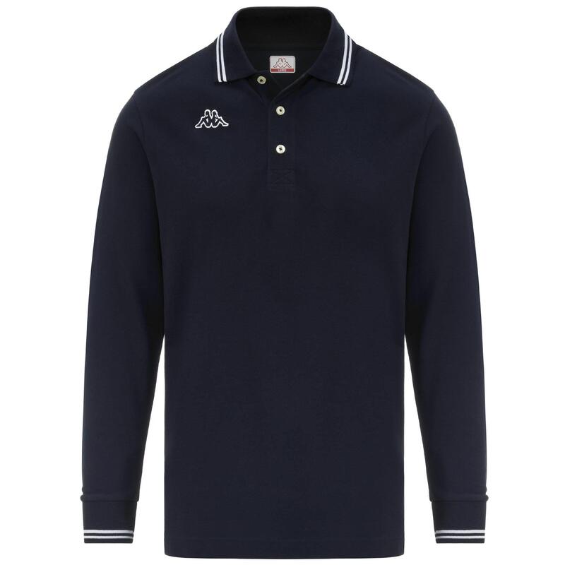 kappa polo maniche corte da uomo in cotone blu da fitness .