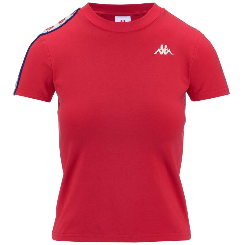 kappa t-shirt da donna in cotone rosso da cardio training