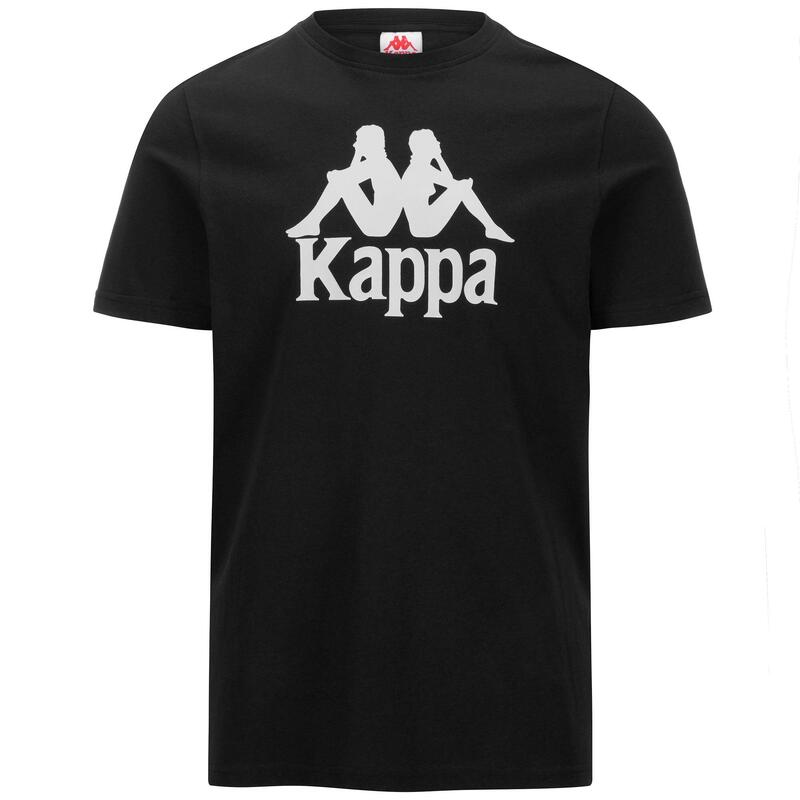 kappa t-shirt da uomo in cotone nero da cardio training