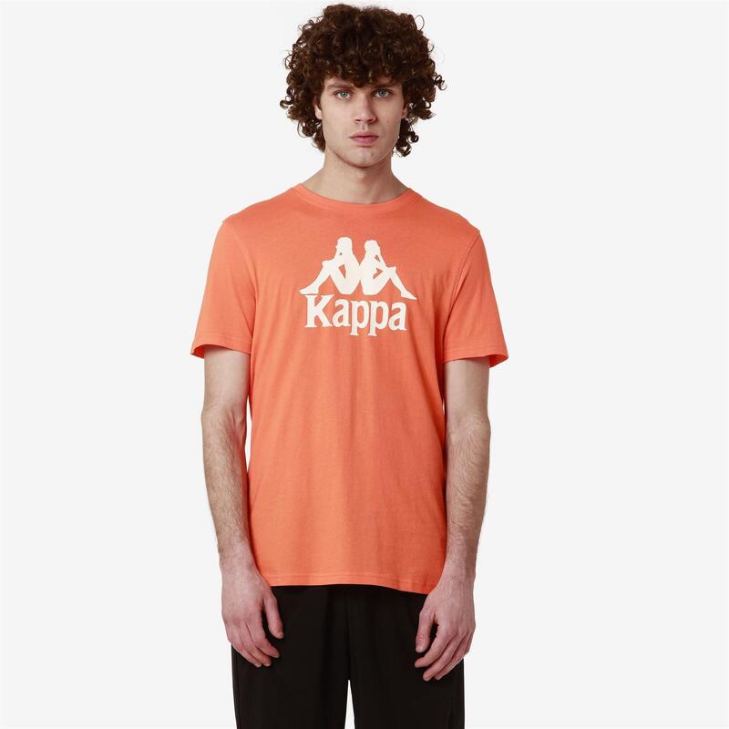 kappa t-shirt da uomo in cotone arancio da fitness .